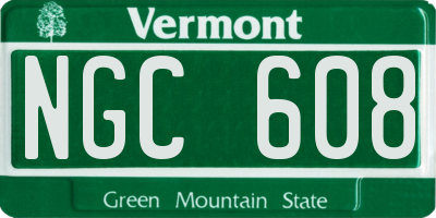 VT license plate NGC608