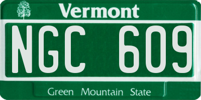 VT license plate NGC609
