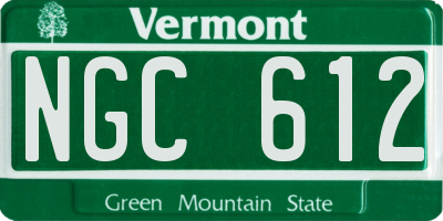 VT license plate NGC612