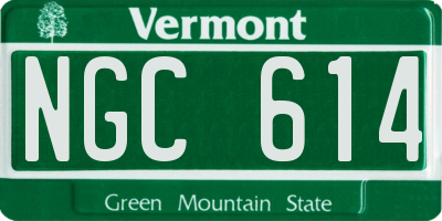 VT license plate NGC614