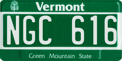 VT license plate NGC616