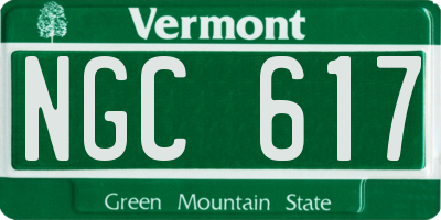 VT license plate NGC617