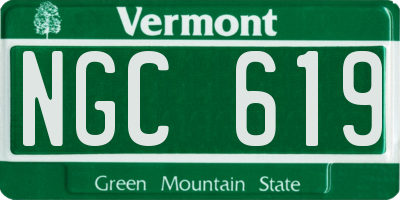 VT license plate NGC619