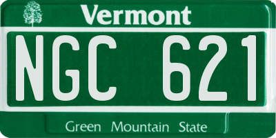 VT license plate NGC621
