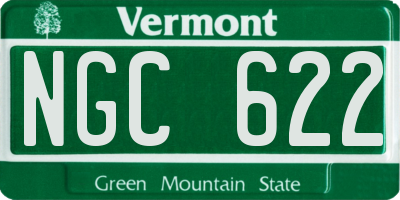 VT license plate NGC622