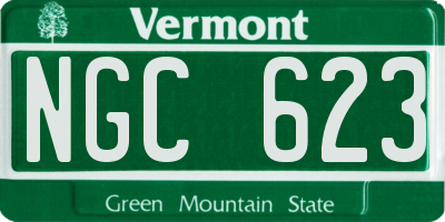 VT license plate NGC623