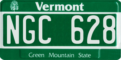 VT license plate NGC628