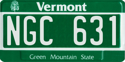 VT license plate NGC631
