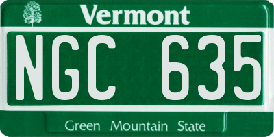 VT license plate NGC635