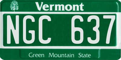VT license plate NGC637