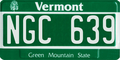 VT license plate NGC639