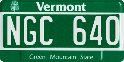 VT license plate NGC640