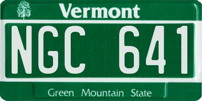 VT license plate NGC641