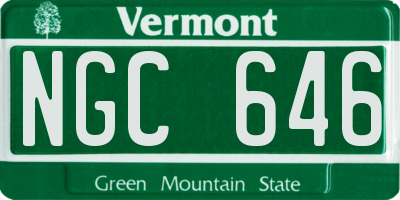 VT license plate NGC646