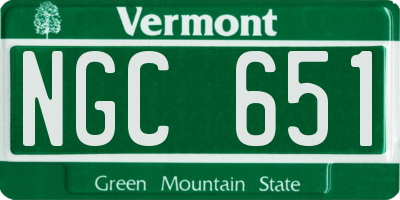 VT license plate NGC651
