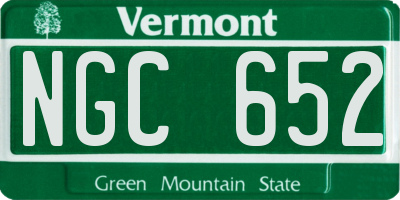 VT license plate NGC652