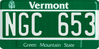 VT license plate NGC653