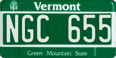 VT license plate NGC655