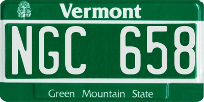 VT license plate NGC658