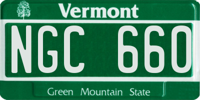 VT license plate NGC660