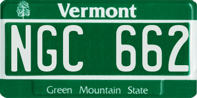 VT license plate NGC662