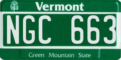 VT license plate NGC663