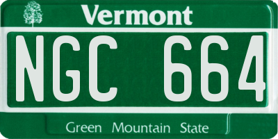 VT license plate NGC664