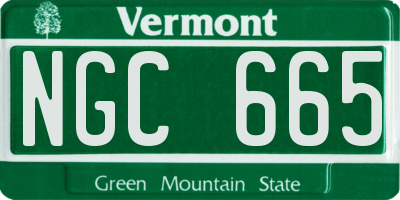 VT license plate NGC665