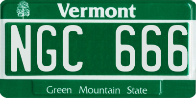 VT license plate NGC666
