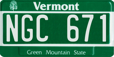 VT license plate NGC671