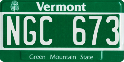 VT license plate NGC673