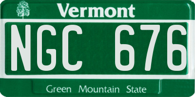 VT license plate NGC676