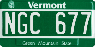 VT license plate NGC677