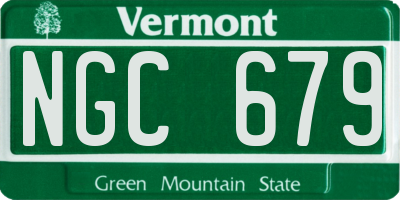 VT license plate NGC679