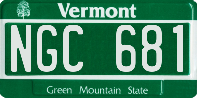 VT license plate NGC681