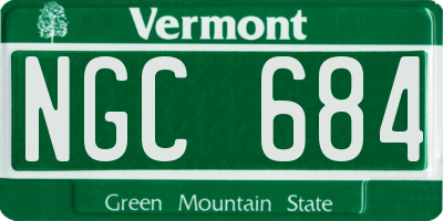 VT license plate NGC684