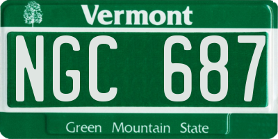 VT license plate NGC687