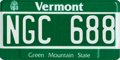 VT license plate NGC688