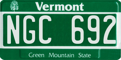 VT license plate NGC692
