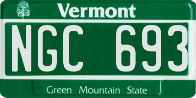 VT license plate NGC693