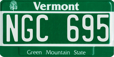 VT license plate NGC695