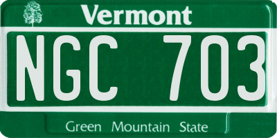 VT license plate NGC703