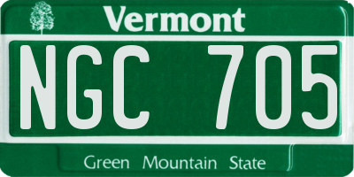 VT license plate NGC705