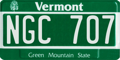 VT license plate NGC707