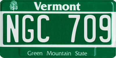 VT license plate NGC709