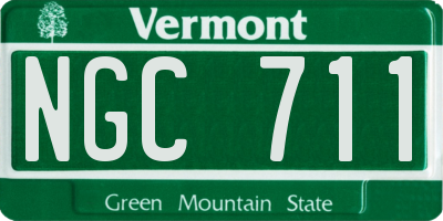 VT license plate NGC711