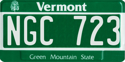 VT license plate NGC723