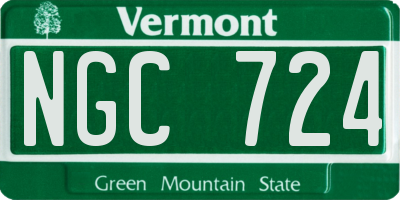 VT license plate NGC724