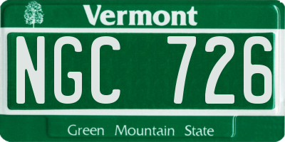 VT license plate NGC726