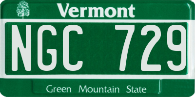 VT license plate NGC729